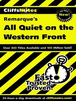 cover image of CliffsNotes on Remarque's All Quiet on the Western Front